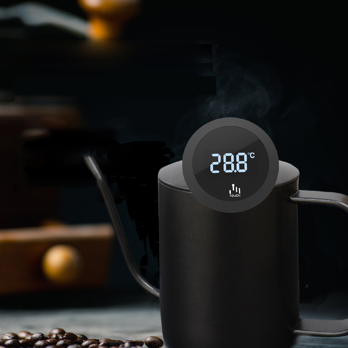 Milk Steaming Pitcher - 0 to100℃ Touch screen Dial Thermometer